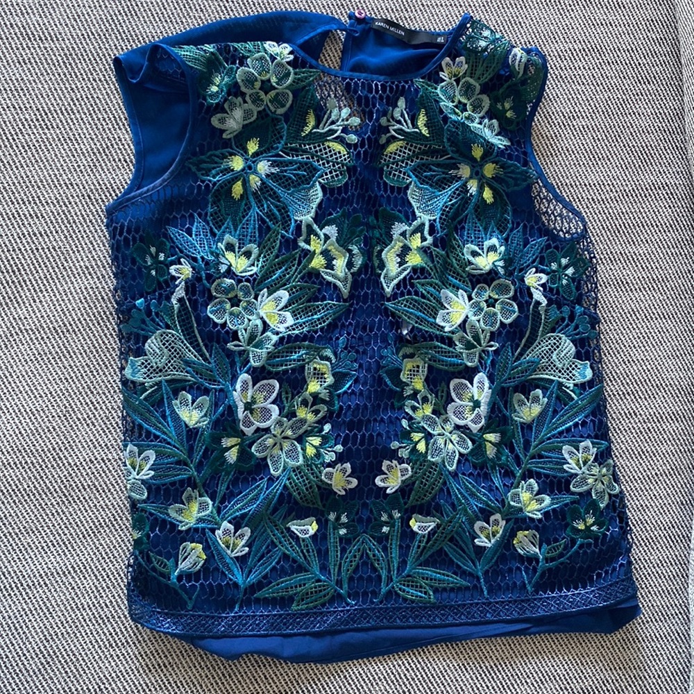 Karen millen embroidered top stunning size small